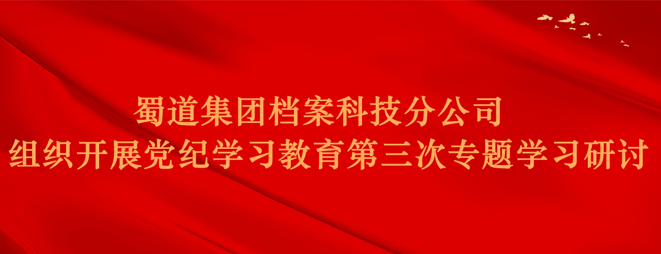 蜀道集团档案科技分公司组织开展党纪学习教育第三次专题学习研讨